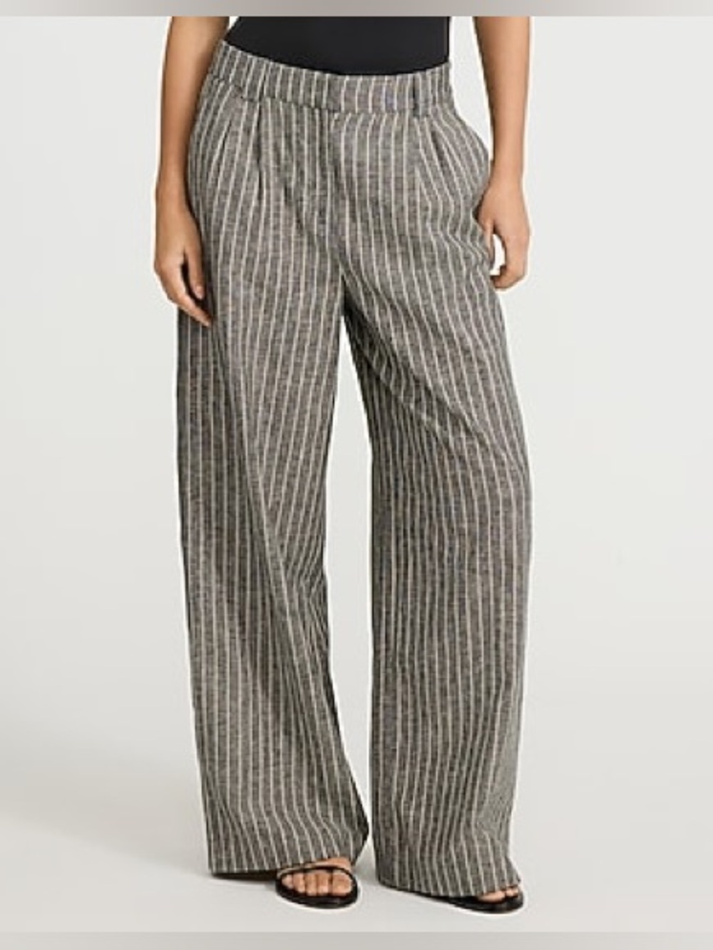 Express Cotton-linen Striped
High Waisted Relaxed Gray 8R NWT